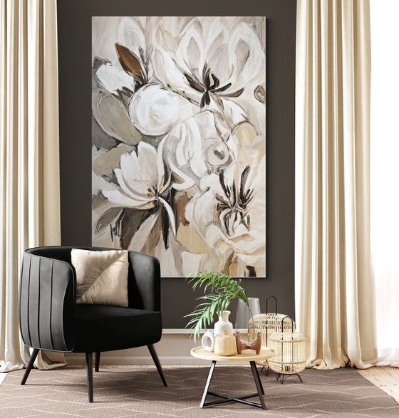 Golden Magnolia floral abstraction