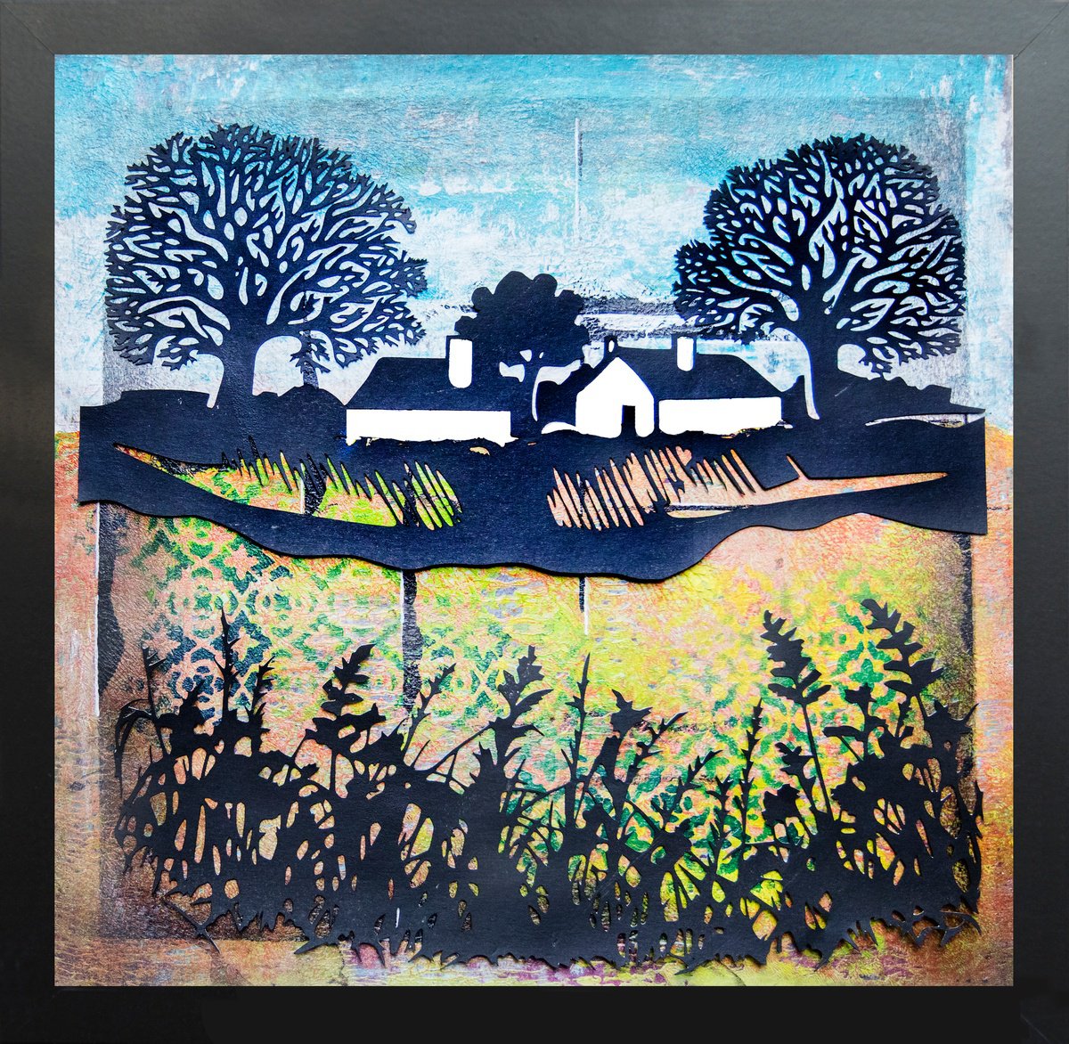 Organic Landscape Acrylic Painting By Ariadna De Raadt, 14 X 14, Shifting Landscape 5, Original Artwork