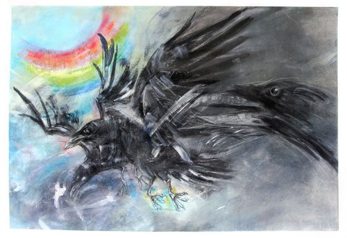 Rainbow, Ravens by John Sharp