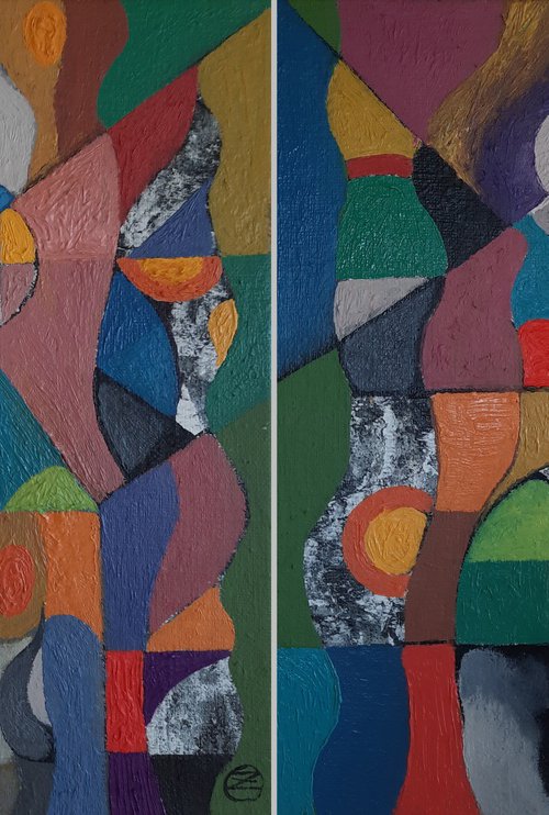 Beach volleyball. Diptych by Zaza Kharabadze
