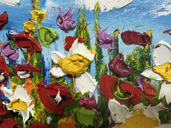 Meadow Flowers deep impasto