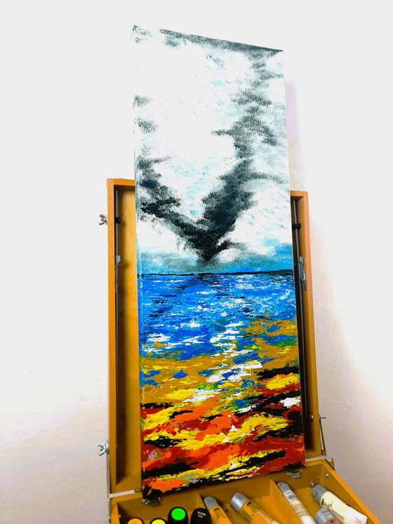 Burning seascape