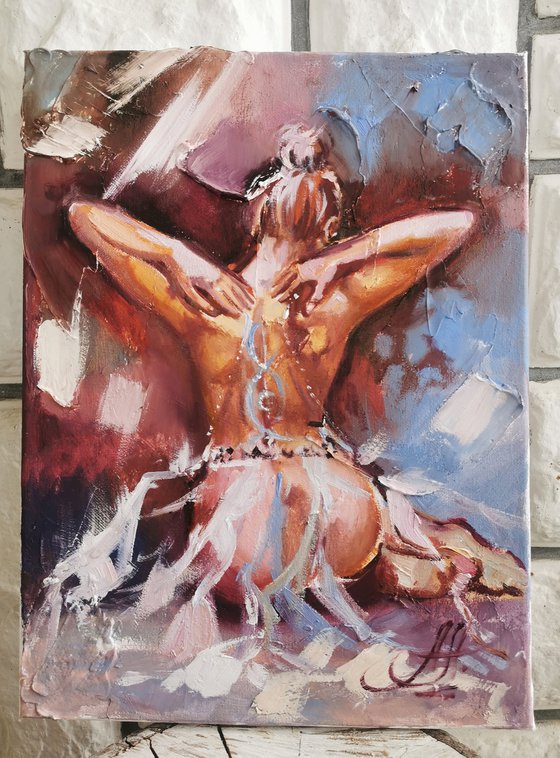 Nude painting Portrait art Original art Nude Women art 2020 Oil painting by Annet Loginova