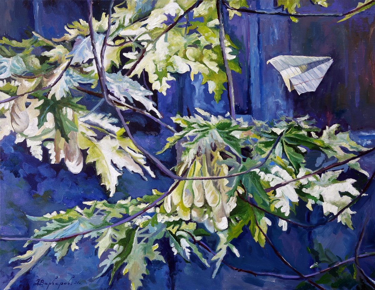 Impressionistic Landscape Oil Painting By Anatolii Varvarov, 35 X 28, Maple, Original Artwork