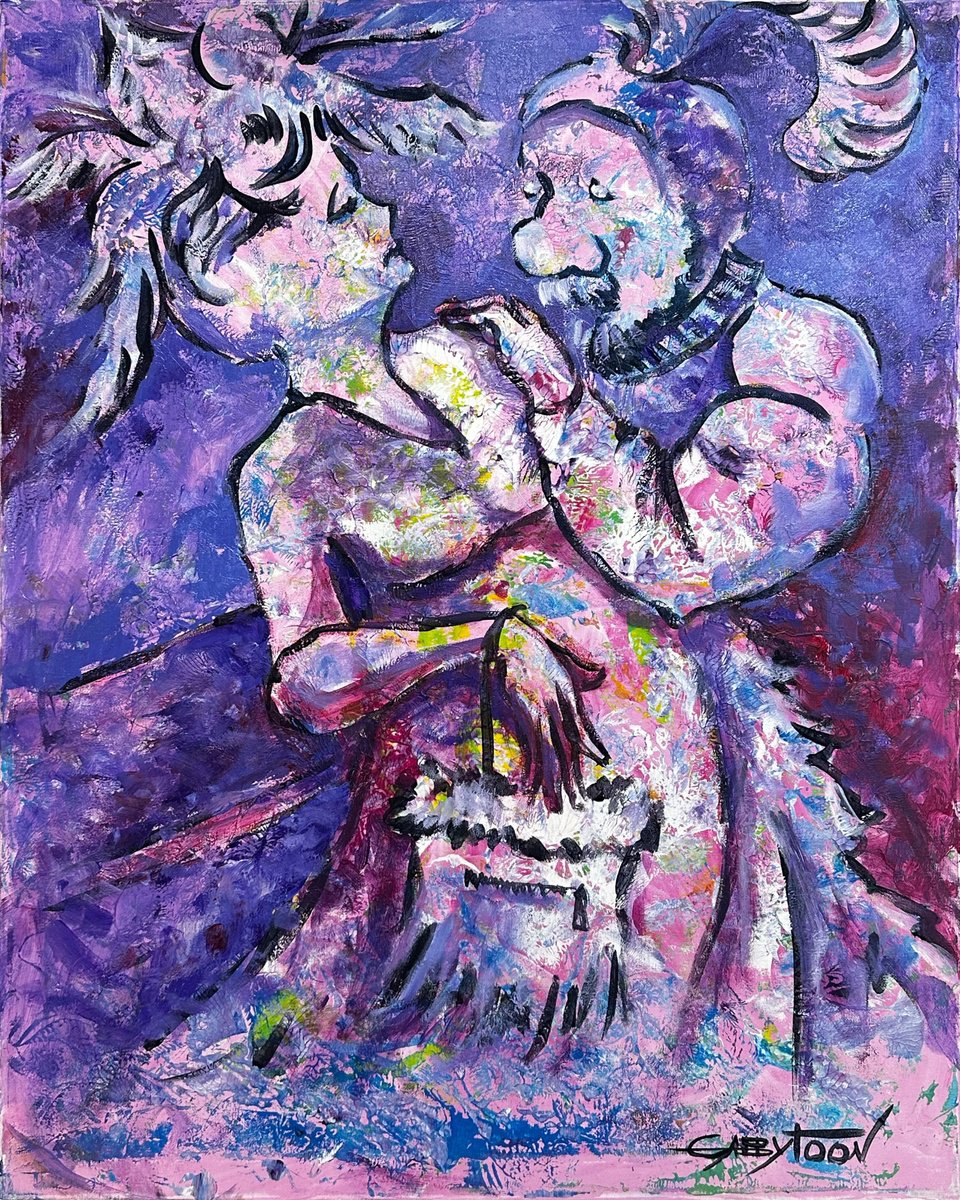 ORIGINAL painting 24x30 Victorian Love by Gabriella DeLamater