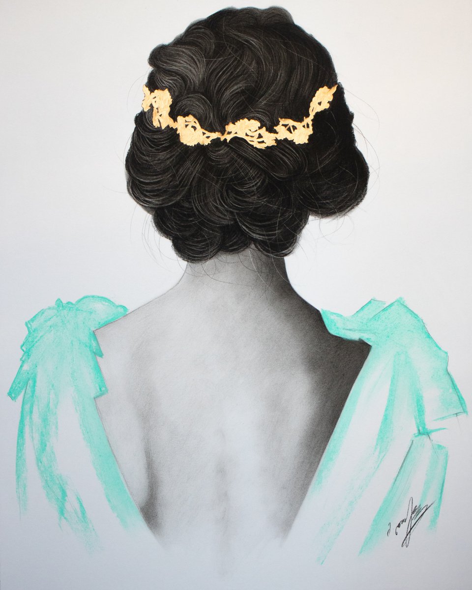 Photorealistic Portrait Charcoal Drawing By Mariam Darchiashvili, 16 X 20", Untitled, Original Artwork