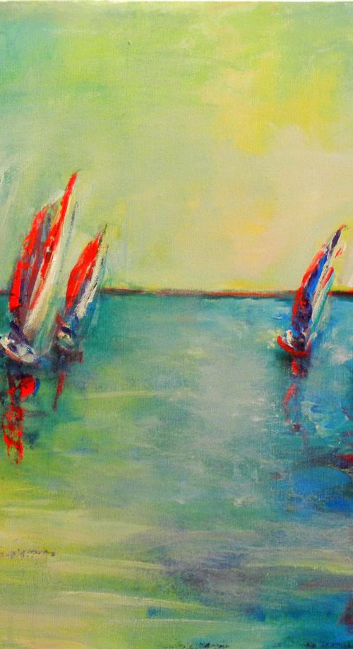 Sailboats II 24x18 by BenWill