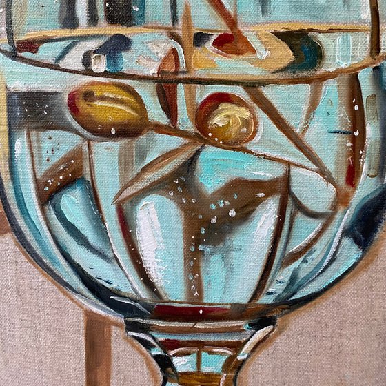 Blue Glass and Olive Branch