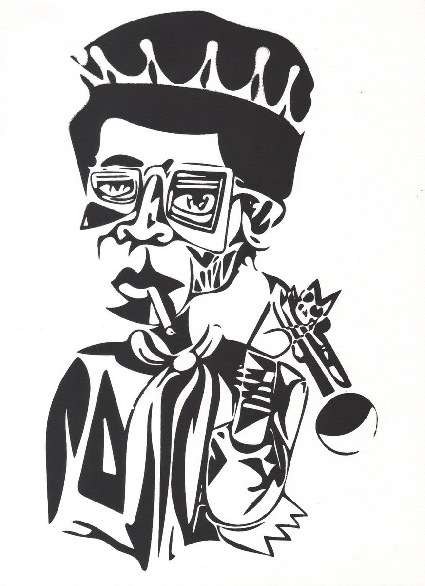 Surrealistic Portrait Screenprint By Kimi Kaa, 11 X 15", Miles Davis (Jazz Series), Original Artwork