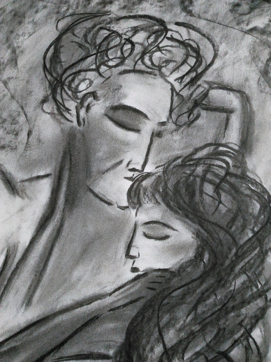 Lovers Art Sketch Black And White Romantic Sketch Couple In Love Drawing  Charcoal Drawing Lovers Drawing handmade AlinaLoukaArt