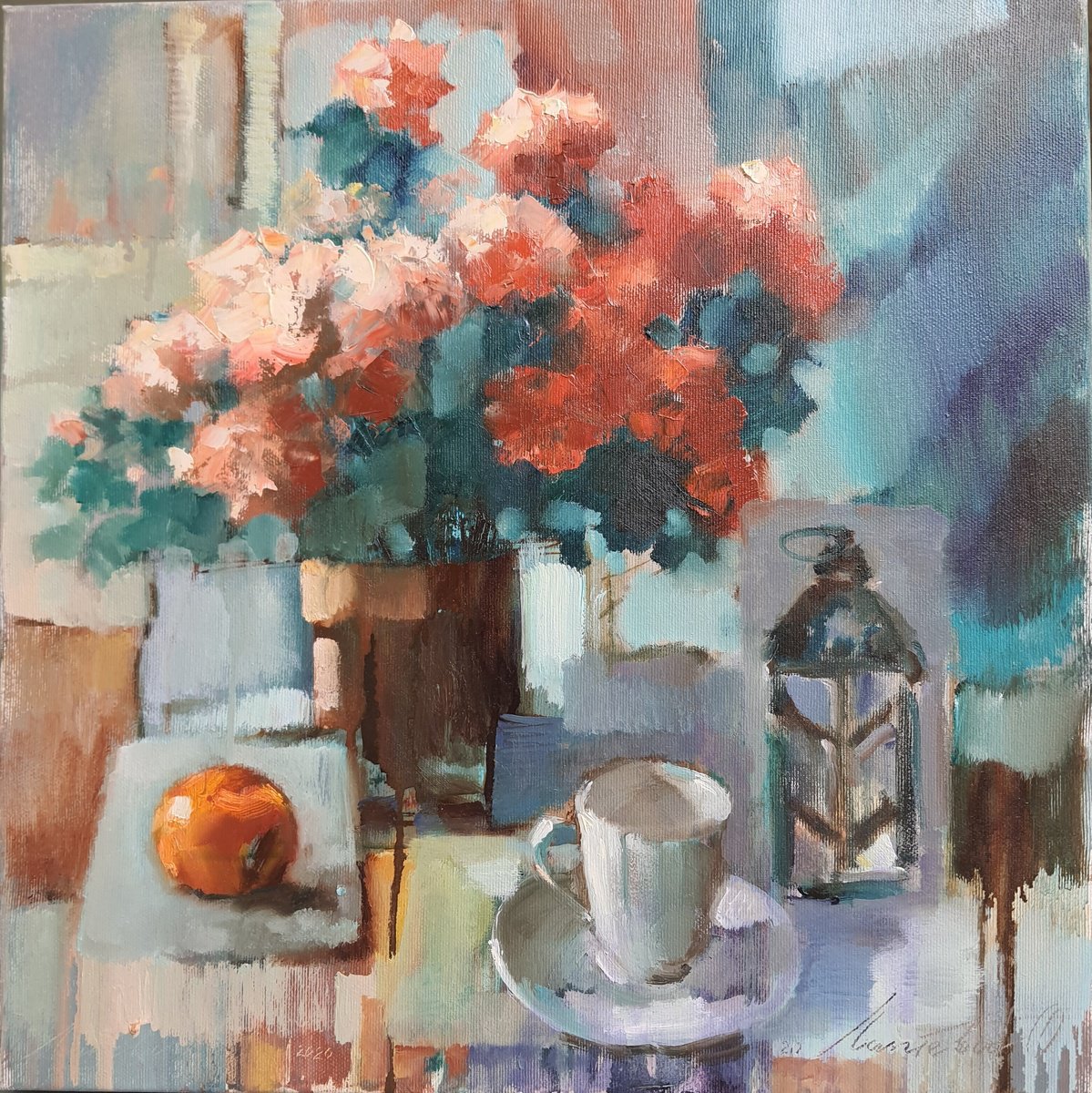 Oil Painting , My Favorite White Cup By Olha Laptieva, 16 X 16, Artwork For Sale On Artfinder