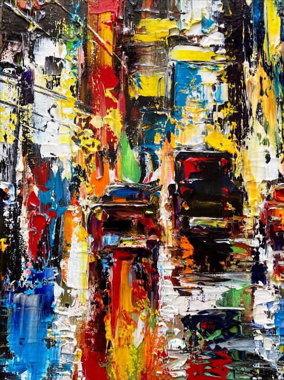 Evening city lights
