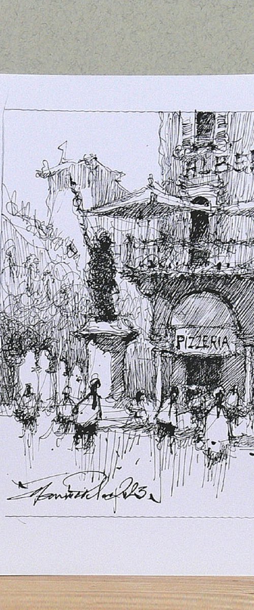 Verona, urban ink sketch. by Marin Victor