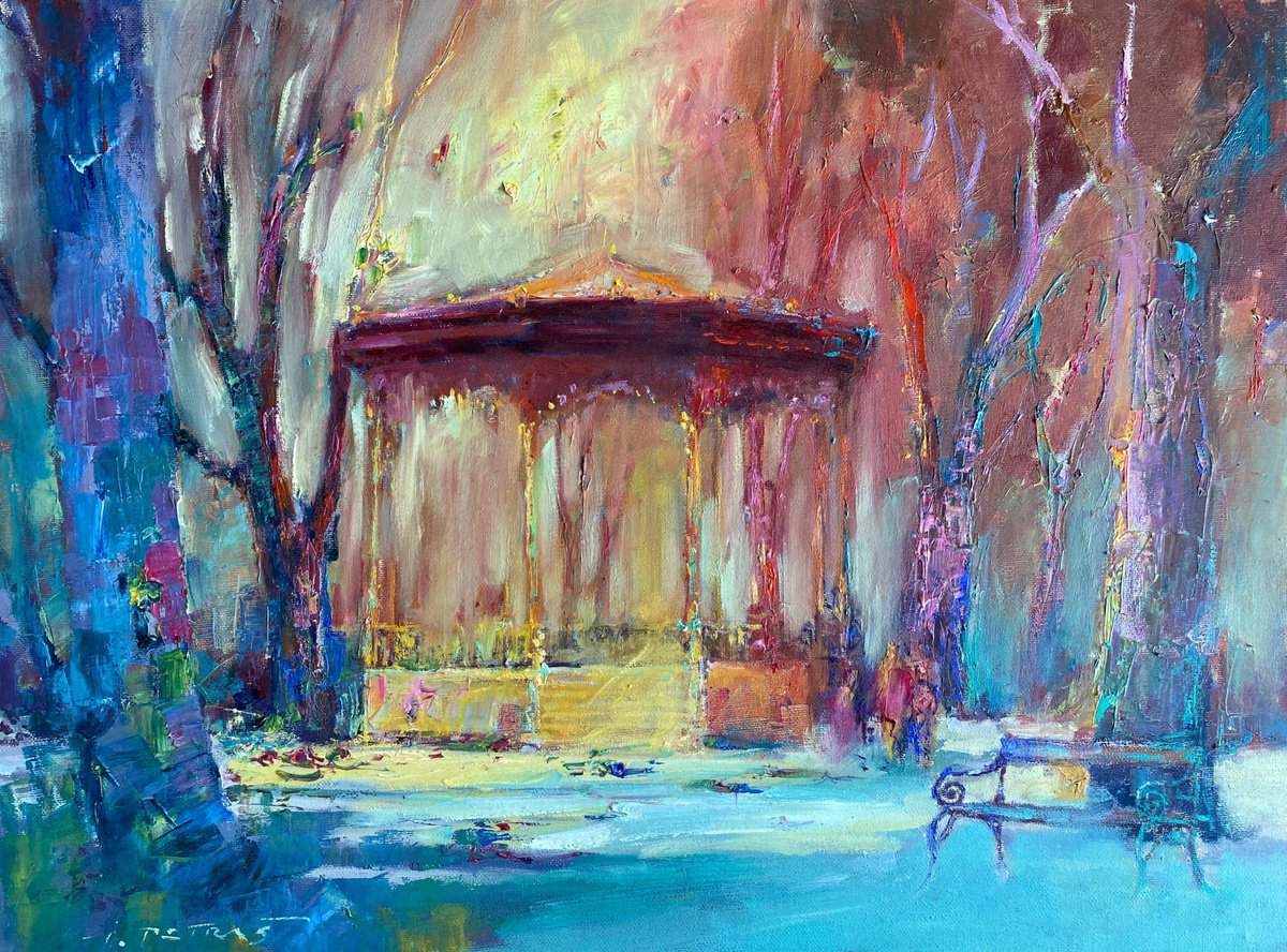 Zrinjevac's Dancing Sunlight Oil painting by Ivica Petraš Artfinder