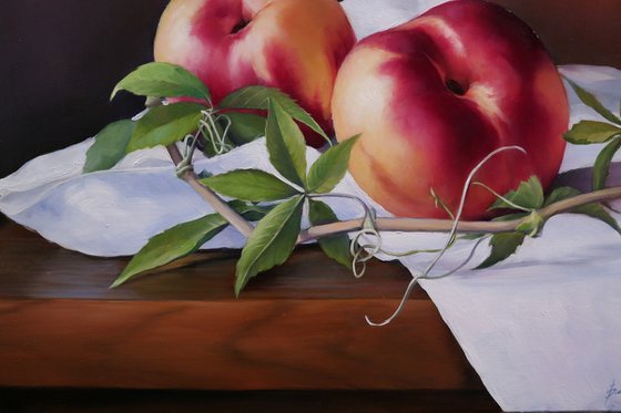 "Still life with peaches"