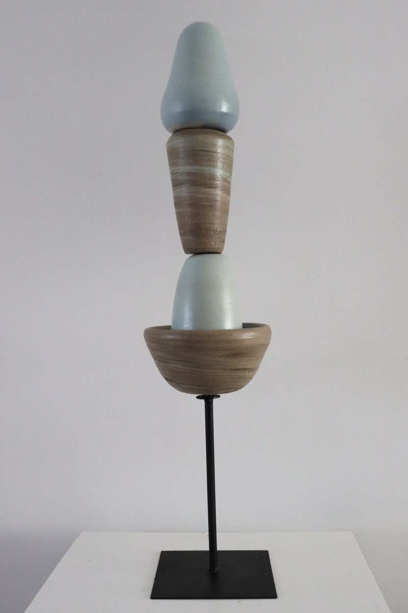 Ceramic sculpture tower Ndeg03 by Koen Lybaert