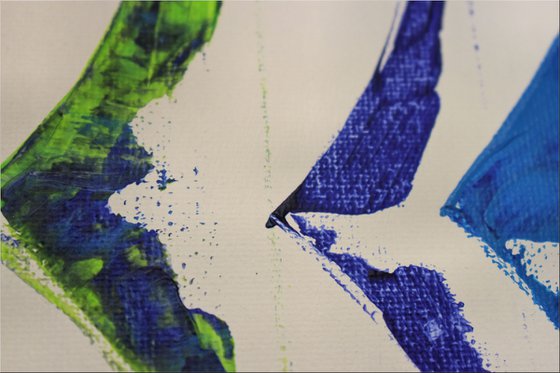 White Summer   - Abstract Art - Acrylic Painting - Canvas Art - Framed Painting - Abstract Sea Painting - Ready to Hang