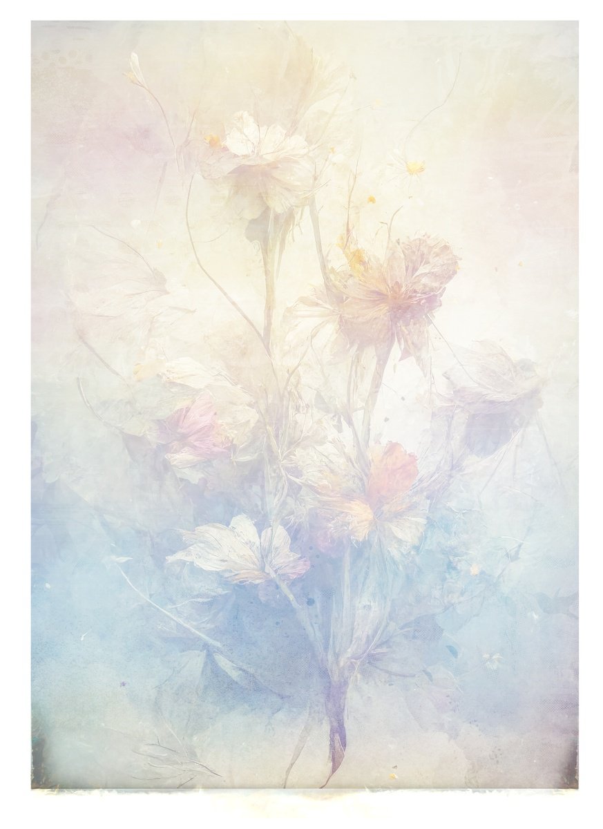 Botanical Painting By Teis Albers, 31 X 43", These Are Hard Times For Dreamers, Original Artwork