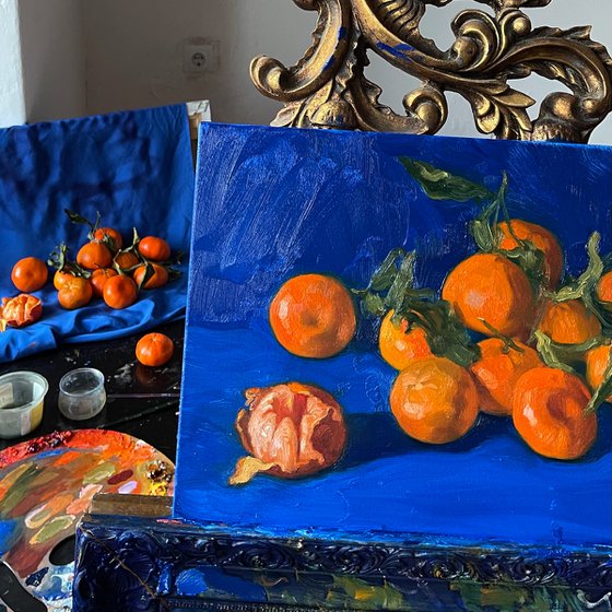 Still life with tangerines