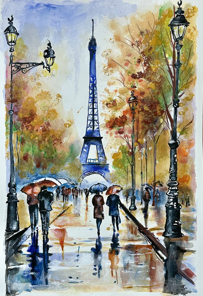 Walking Around To The Eiffel Tower by Misty Lady - M. Nierobisz