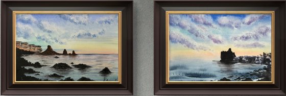 Diptych Tramonto in Sicilia