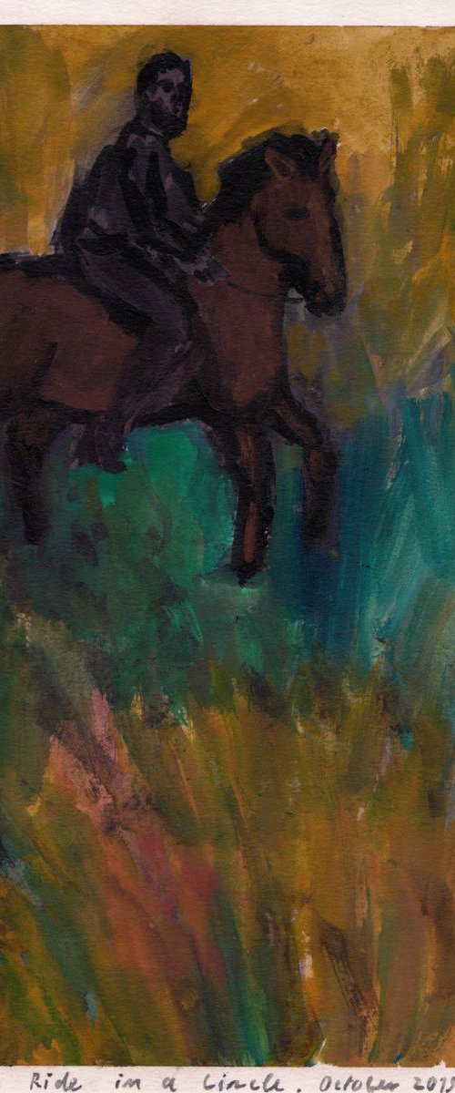 Ride in a Circle, October 2015, acrylic on paper, 29,6 x 20,8 cm by Alenka Koderman