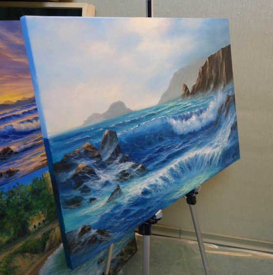 Seascape Sea Trap - sea painting, original painting, handmade artwork