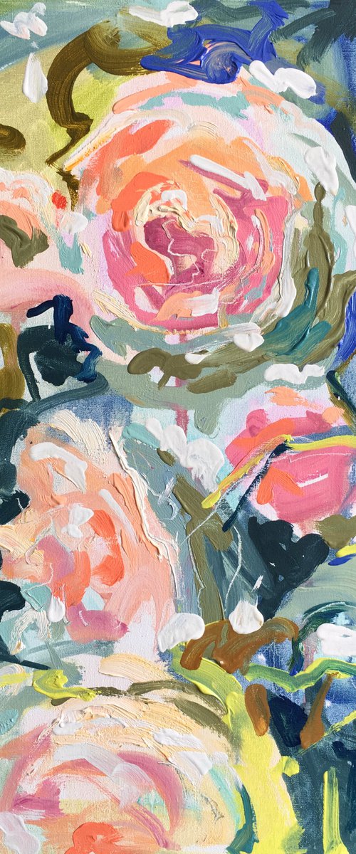 Pink Roses in Garden by Ole Karako