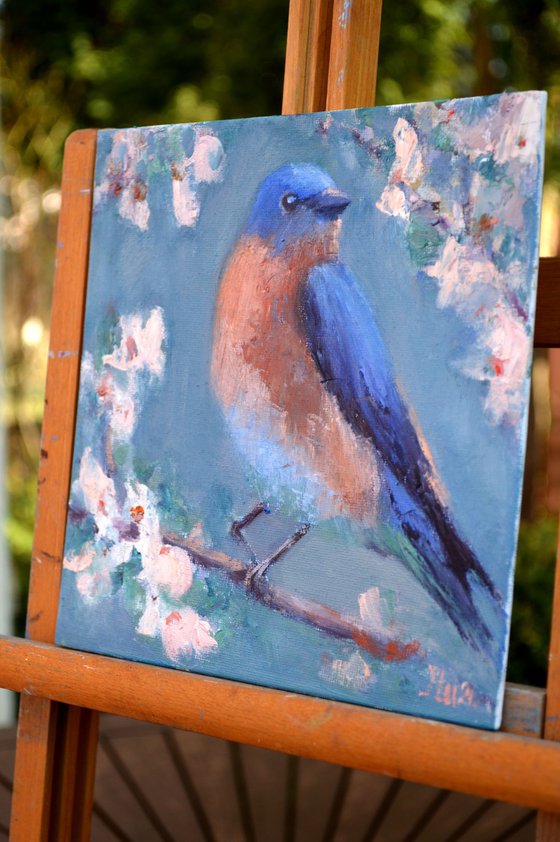 Bird on a flowering branch