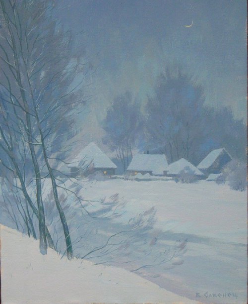 Night winter romance by Valeriy Savenets-1