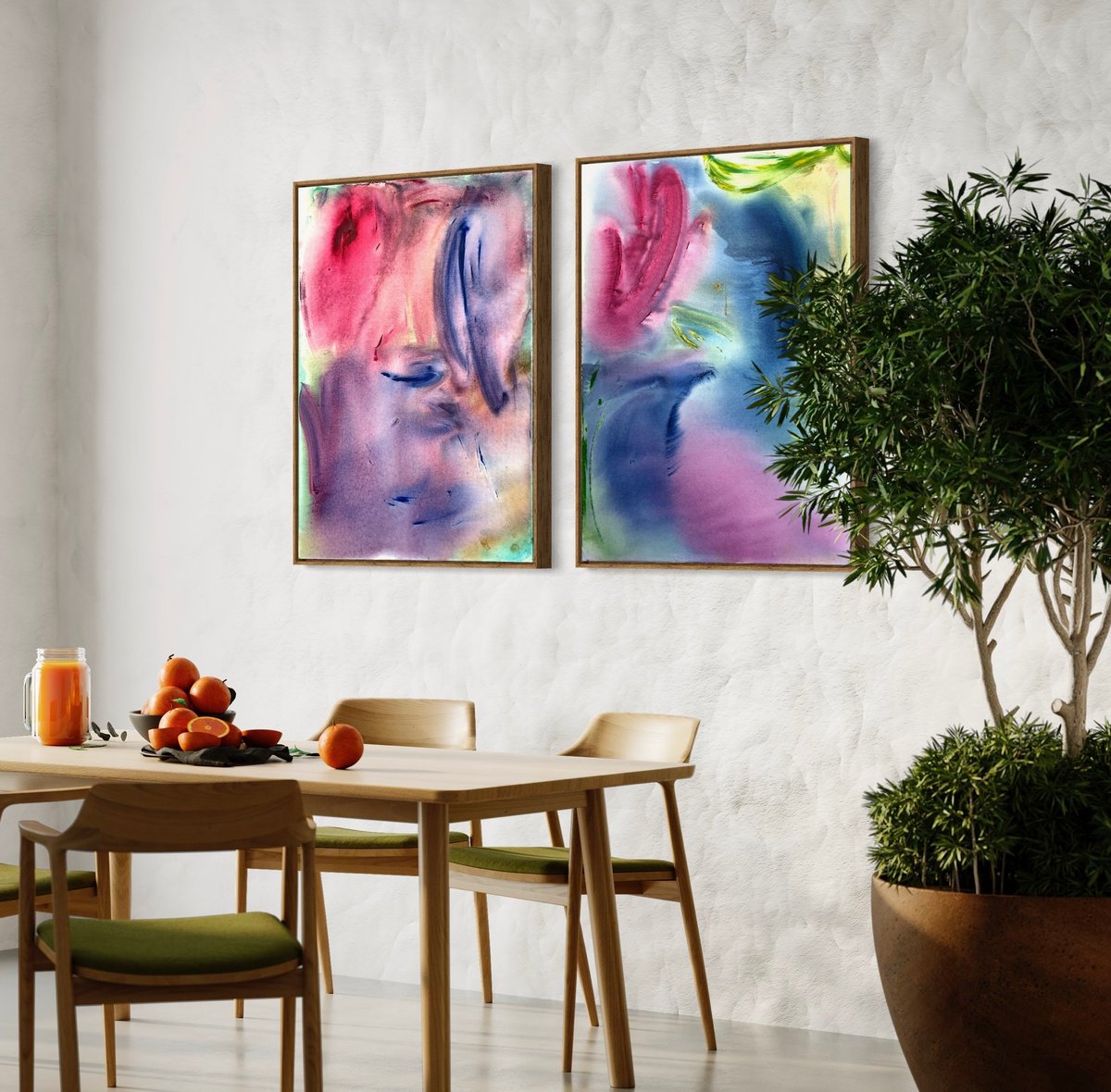 Abstract Diptych by Makarova Abstract Art