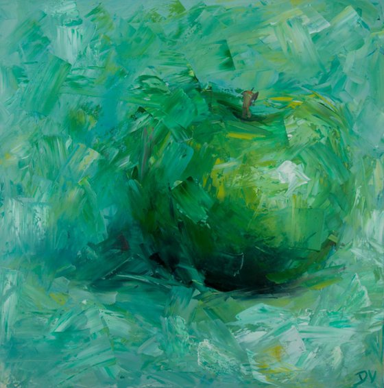 Still life apple - abstract green