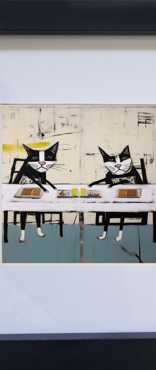 Black and white cats by V+V Kniazievi