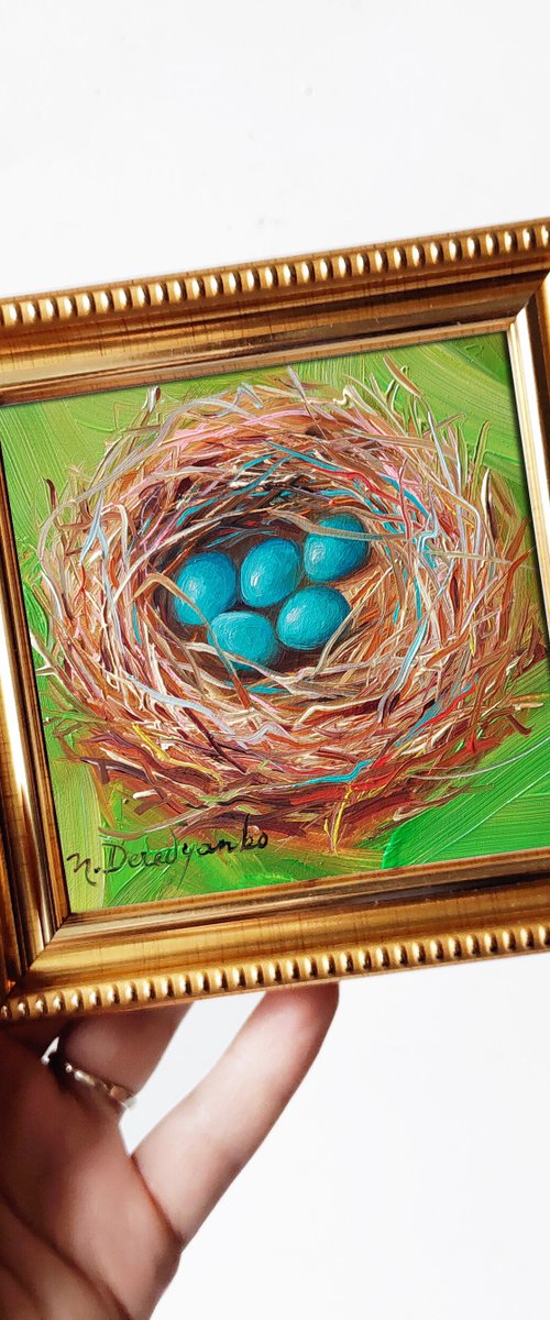 Robins blue eggs by Nataly Derevyanko