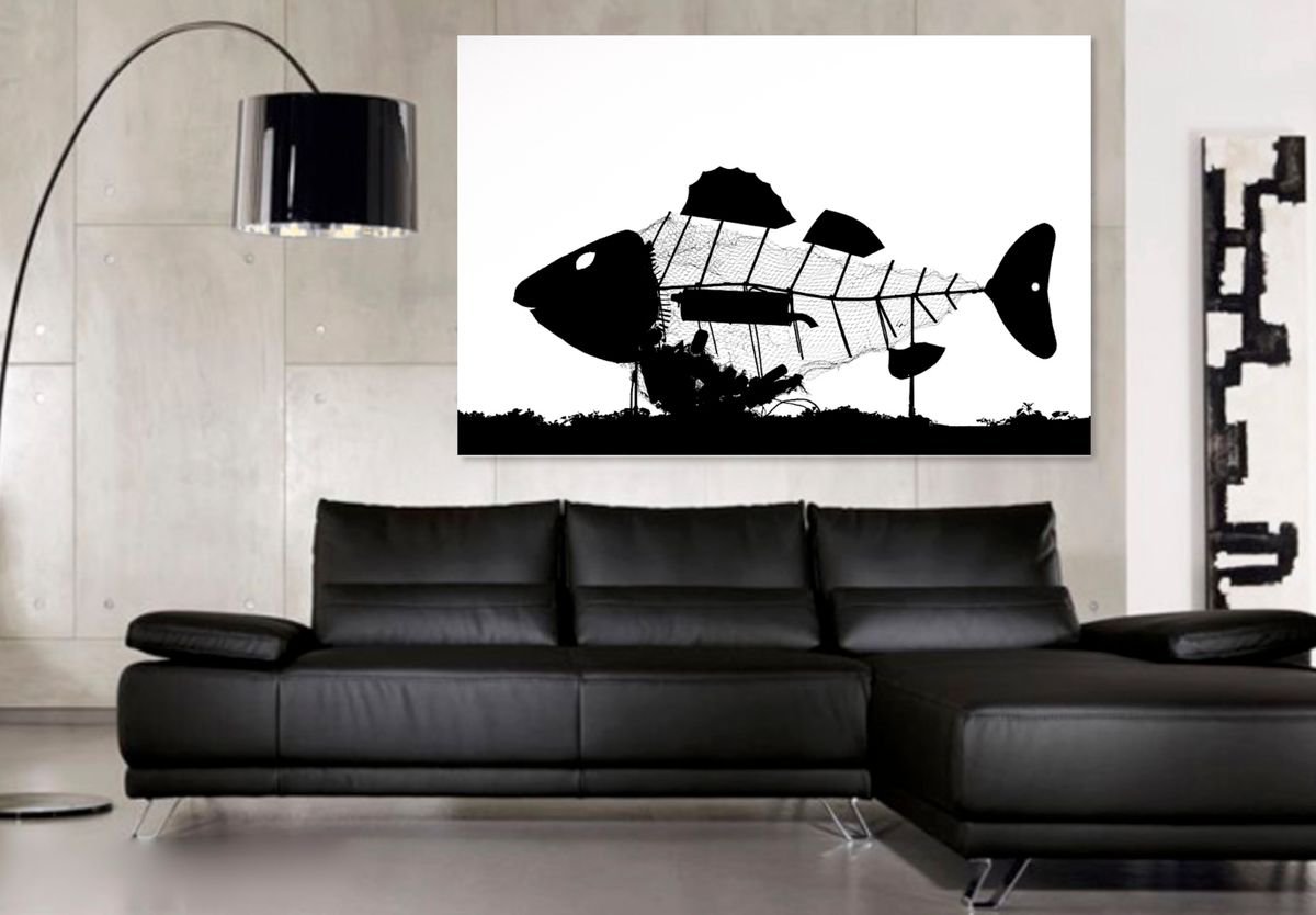 Organic Abstract Photograph By Marc Ehrenbold, 40 X 30", Fish, Original Artwork