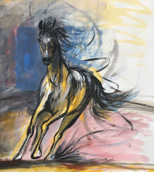 Dynamic horse sketch by René Goorman