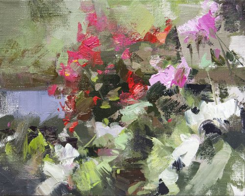 Oil flower painting - Nr. 5 from the Series ' Mother's Florals' by Yuri Pysar