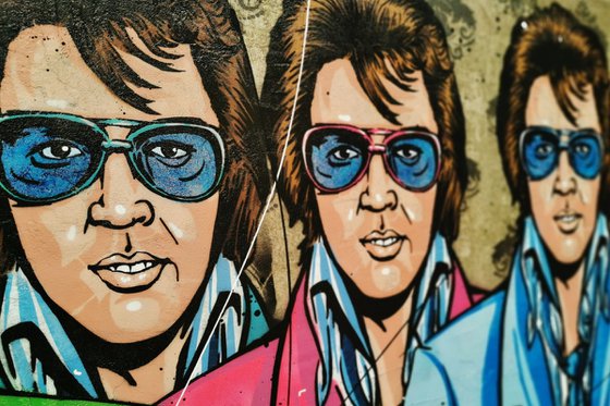 The 6 Faces of Elvis 200cm x 80cm Elvis Presley Concrete Urban Pop Art Headdress