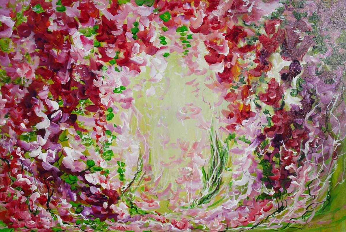 Abstract Floral Landscape. Floral Garden. Abstract Flowers. Forest. Original Painting on C... by Sveta Osborne