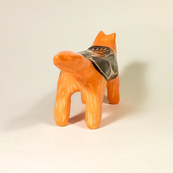 Ceramic sculpture Fox 14.5x7x4 cm