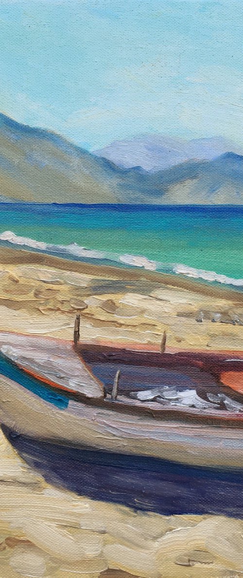 Boat at the sea by Elena Sokolova