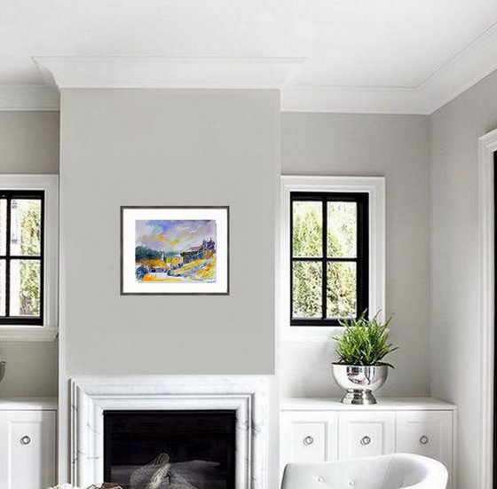 my peaceful village  watercolour