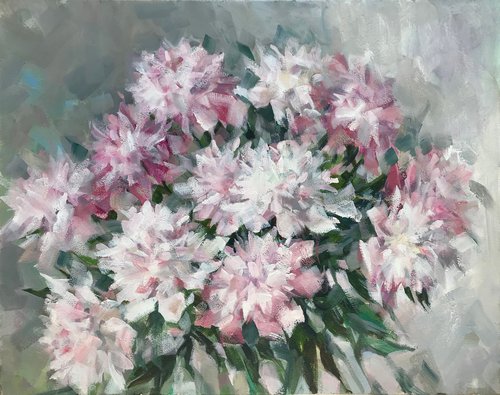 Peonies for you. 3. one of a kind, handmade artwork, original painting. by Galina Poloz