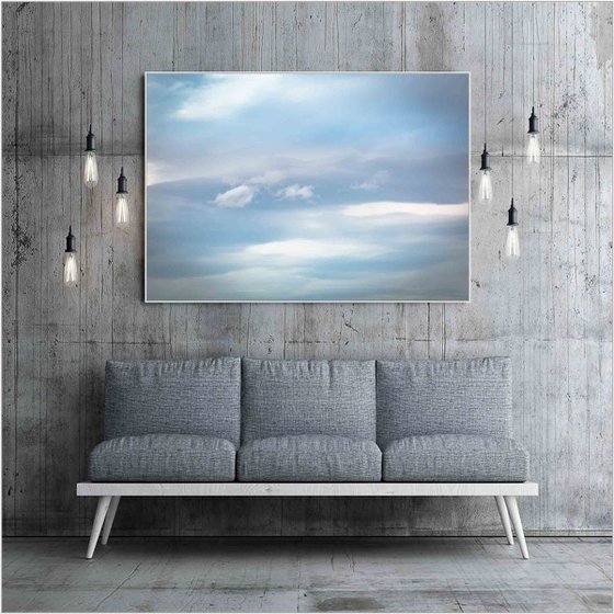 Any Other Day -  abstract cloud canvas in blue and white