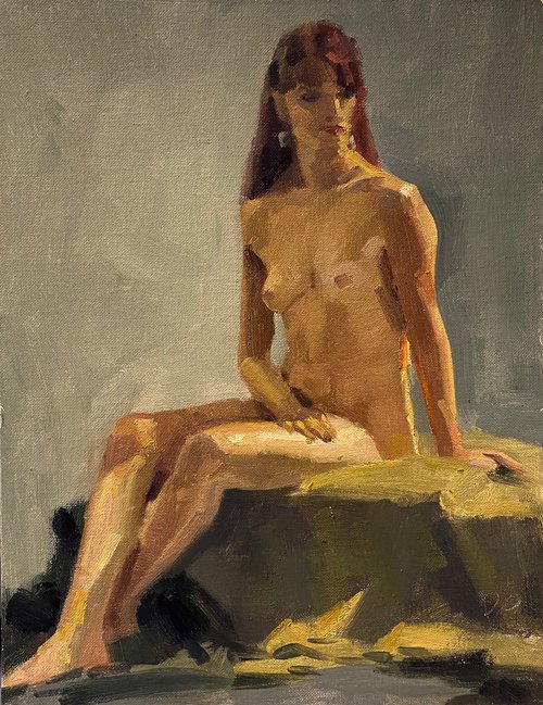 live model painting by Paul Cheng