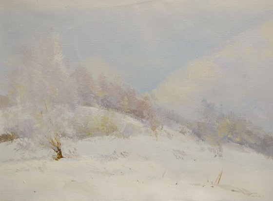 White landscape painting  " Winter Smile " (409l15)