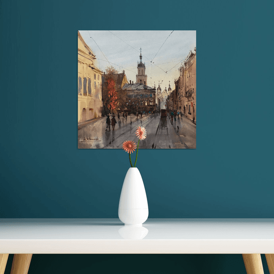 Romantic old city painting