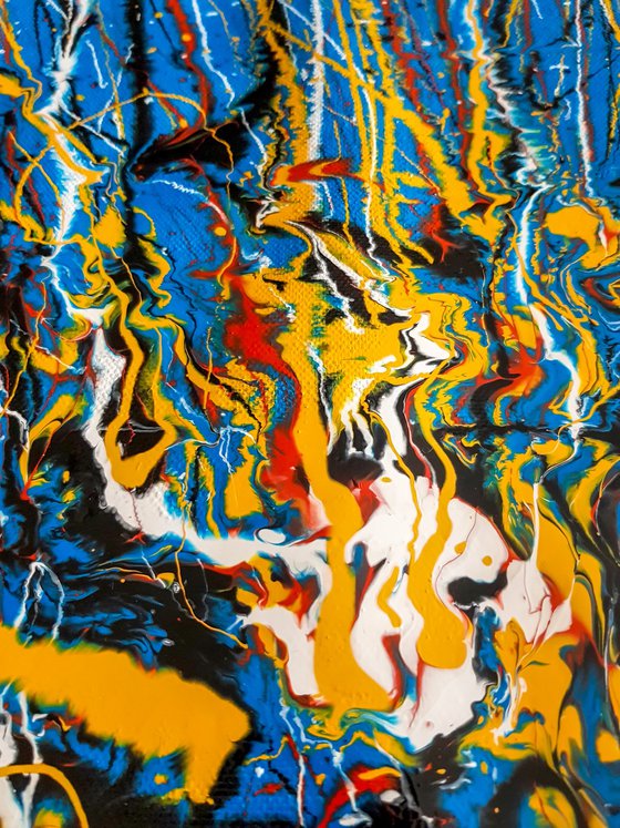 Sprucigi N-70 (H)125x(W)150 cm. Colorful Splash Abstract Painting