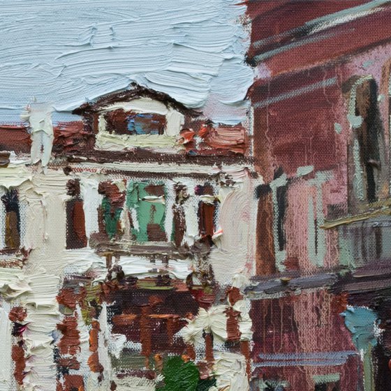 Venice. italian landscape- Original impasto landscape painting textured Oil painting Italy wall art