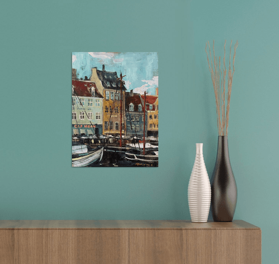 Twilight.  Embankment in Copenhagen